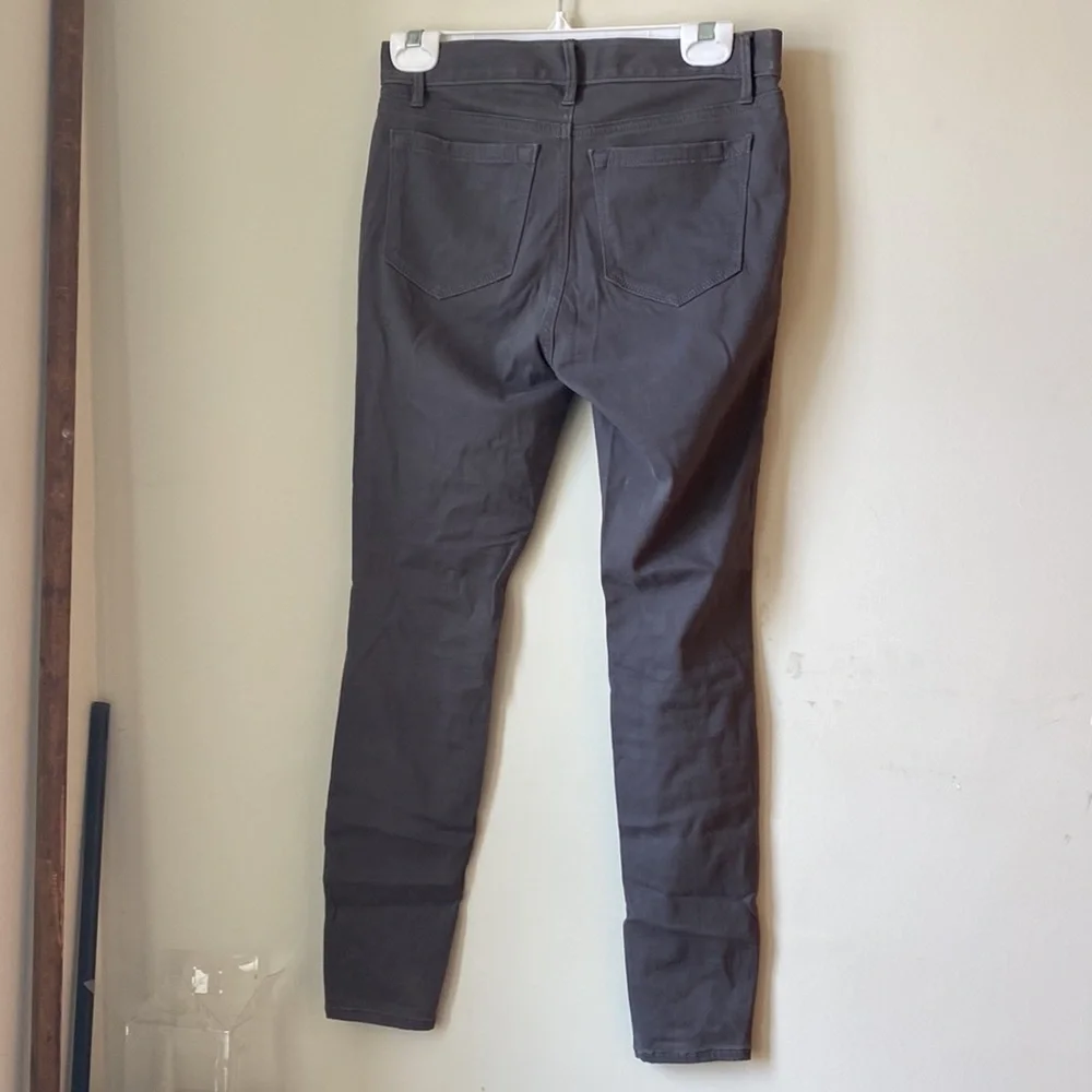 Loft Skinny Sateen Pants- Grey. Mid-rise waist. - Picture 7 of 7